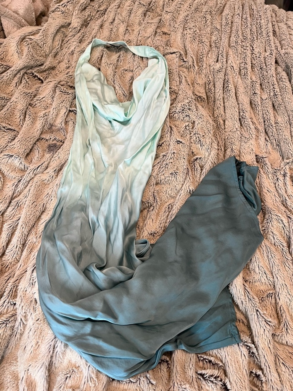 Young Fabulous & Broke Ombre Slip Midi Dress in White to Light Blue - Picture 5 of 7